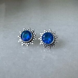 NWOT Sundance Moonlit Snowflake Earrings, London Blue Topaz, Sterling Silver